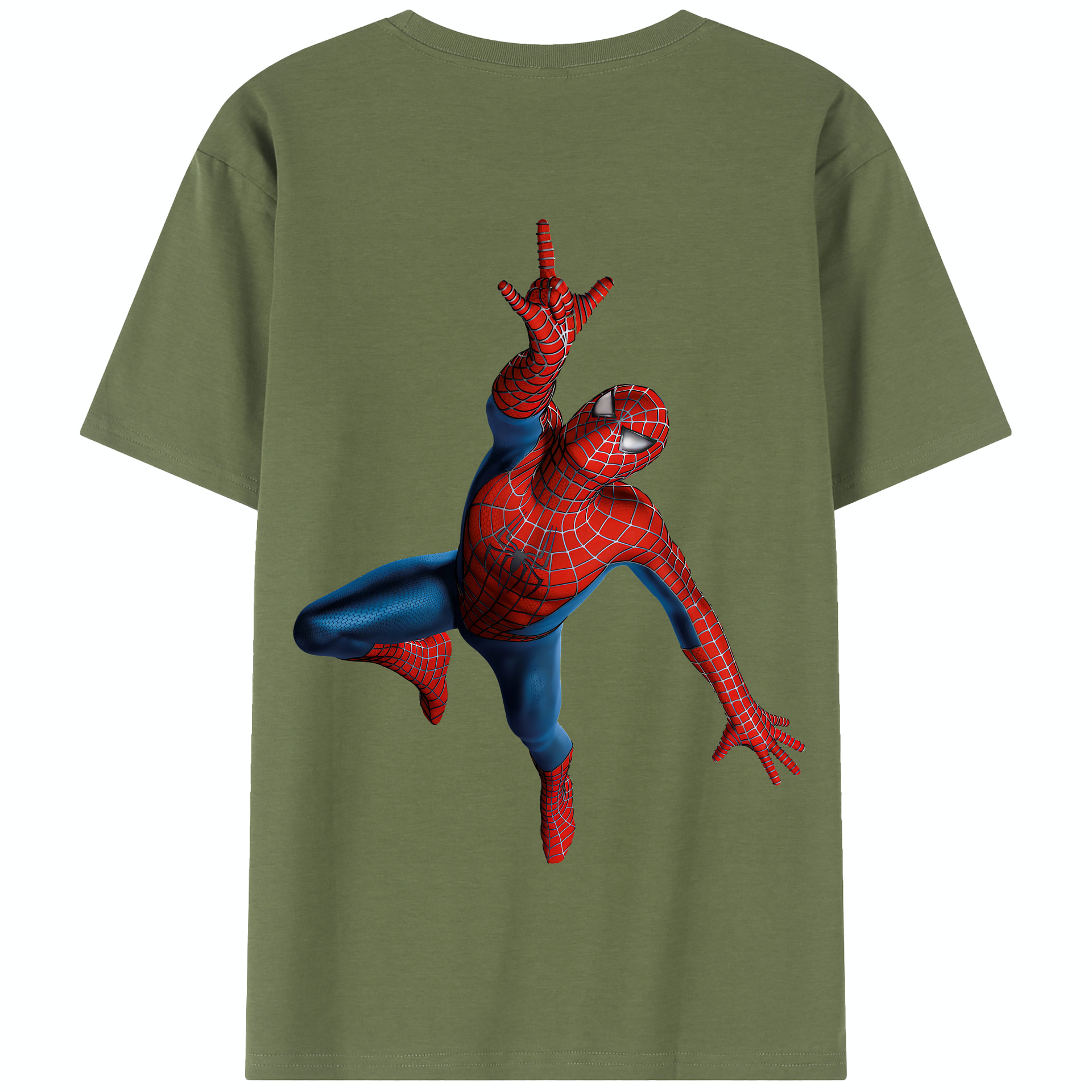 （画像用） Spider Man スパイダーマン 綿100％半袖Tシャツ（背面プリント）